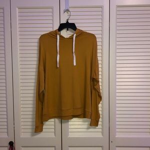 mustard yellow long sleeve hoodie